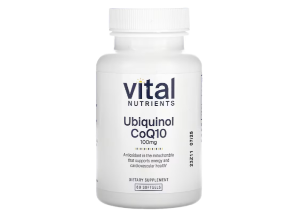 Vital Nutrients, MHD 04 / 2026 Ubichinol CoQ10, 100 mg, 60 Weichkapseln