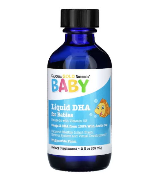 California Gold Nutrition, MHD 06 / 2026 Babys DHA, Omega-3-Fetts?uren mit Vitamin D3, 1.050mg, 59 ml #1
