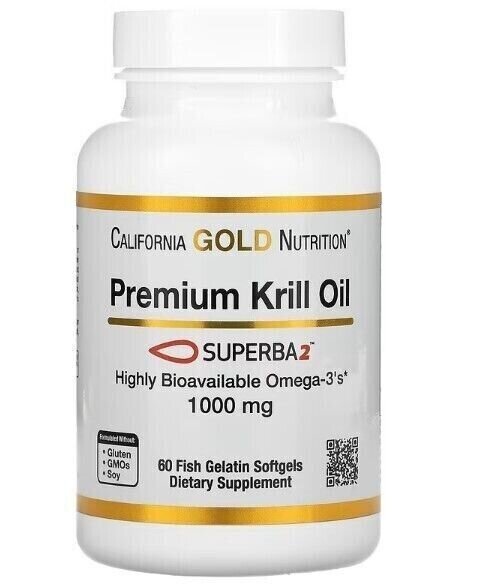 California Gold Nutrition, MHD 04 / 2026 SUPERBA2 Krill Oil, 1000mg, 60 stk. #1
