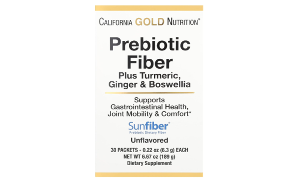 California Gold Nutrition, MHD 03 / 2026 präbiotische Ballaststoffe plus Kurkuma, Ingwer und Boswellia, 30 Packungen, je 6,3g #1