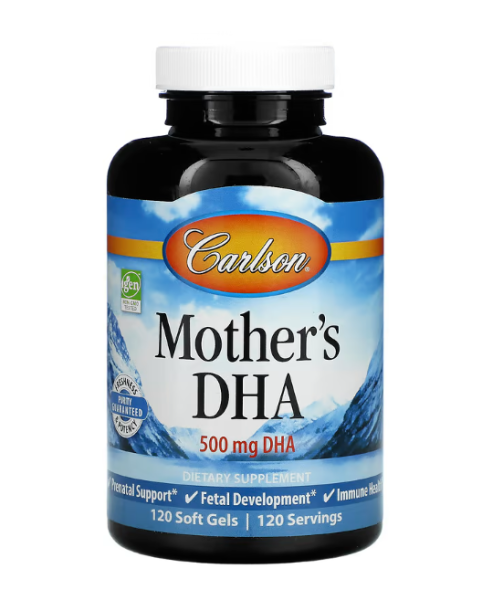 Carlson, MHD 06 / 2026 Mothers DHA, DHA für Mütter, 500mg, 120 Weichkapseln #1