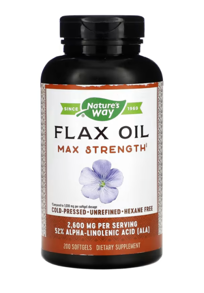 Natures Way, MHD 04 / 2026 Flax Oil, Flax Oil, maximale St?rke, 2.600 mg, 200 Weichkapseln #1