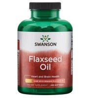 Swanson, MHD 03 / 2026 Leinsamenöl Bio 1g 200 Softgels