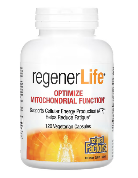 Natural Factors, MHD 06 / 2026 RegenerLife, Mitochondrienfunktion, 120 vegetarische Kapseln #1