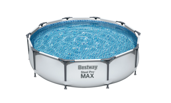 Bestway Stahlrahmen-Pool Set Steel Pro Max Frame Ø 305 x 76 cm Rund Lichtgrau