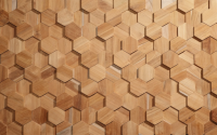 Rebel of Styles Holzverblender UltraWood Teak Hexagon 26 cm x 15 cm Braun