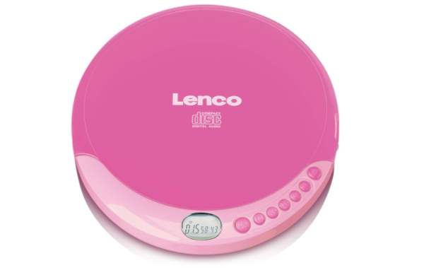 Lenco CD-011PK - Tragbarer CD-Spieler mit Akkuladefunktion - LCD-Bildschirm