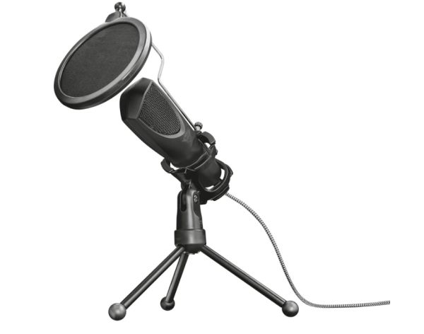 Trust Gaming GXT 232 Mantis USB Mikrofon mit Popfilter und Dreibeinstativ