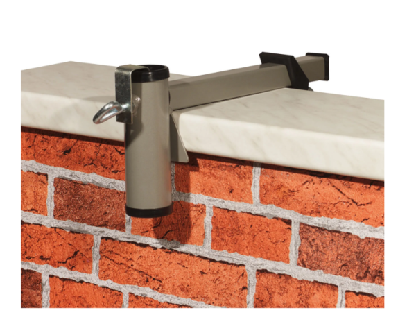 Videx Garden Sonnenschirmhalter Typ M für Mauerbrüstung Ø 35 mm Aluminium