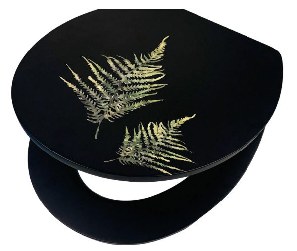 baliv Moss Green trend WC-Sitz Manra mit Absenkautomatik MDF Holzkern Schwarz