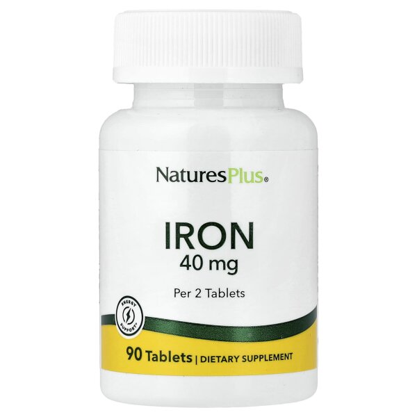 NaturesPlus, Iron, 90 Tabletten (20 mg pro Tablette)