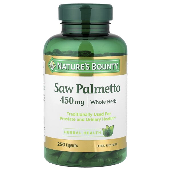 Natures Bounty, Sägepalme, 450 mg, 250 Kapseln - DE Versand via DHL