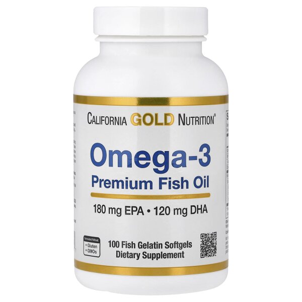 California Gold Nutrition, Omega-3 Premium-Fischöl, 100 Fischgelatine-Weichkapseln
