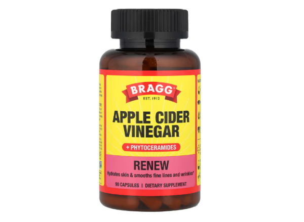 Bragg, Renew, Apple Cider Vinegar + Phytoceramides, Apfelessig + Phytoceramide, 90 Kapseln