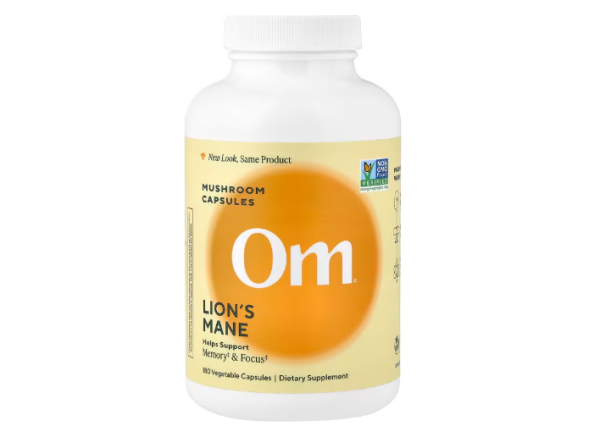 Om Mushrooms,  Löwenmähne-Pilzkapseln, 180 pflanzliche Kapseln