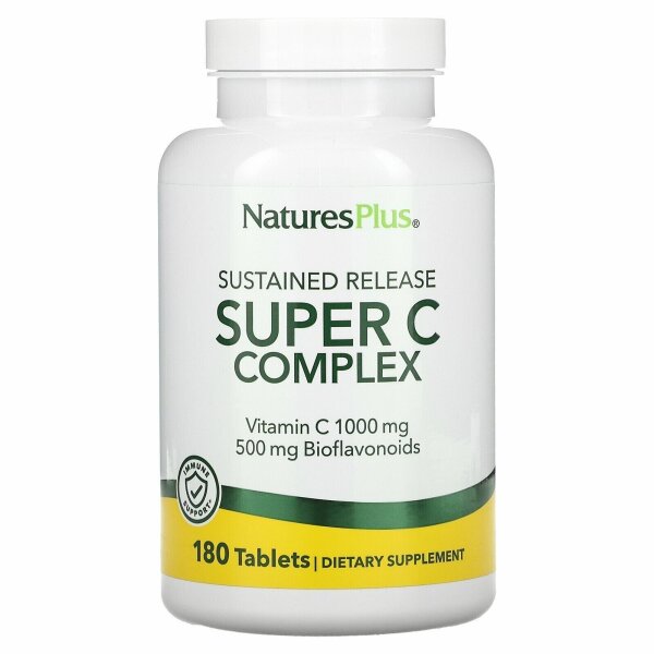 Natures Plus, Sustained Release Super C Complex, 180 Tabletten