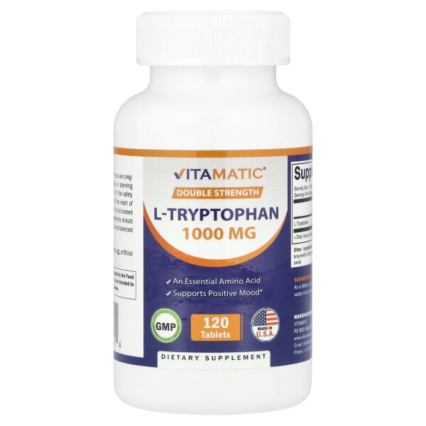 Vitamatic, L-Tryptophan, 1.000 mg, 120 Tabletten - DE Versand