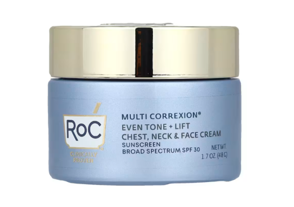 RoC, Multi Correxion®, Gleichmäßiger Ton + Straffung, Brust-, Hals- und Gesichtscreme, LSF 30, 48 g
