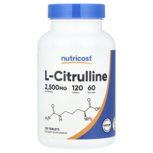 Nutricost, L-Citrulline, L-Citrullin, 120 Tabletten (1.250 mg pro Tablette)