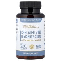 SMNutrition, Chelated Zinc Glycinate, chelatiertes Zinkglycinat, 120 Kapseln
