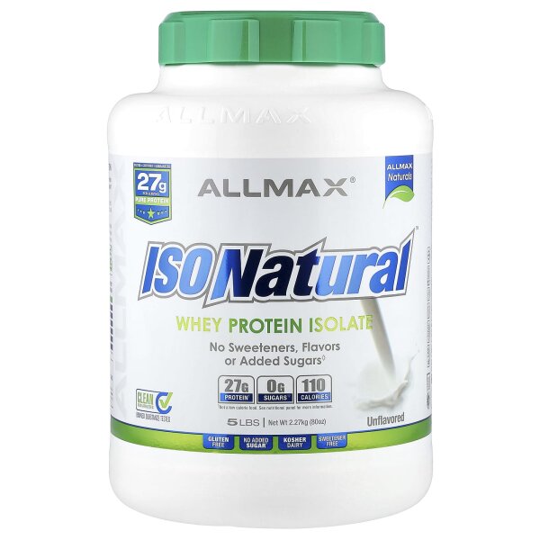ALLMAX, ISONatural™, Whey Protein Isolate, Molkenproteinisolat, geschmacksneutral, 2,27 kg