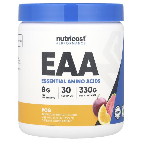 Nutricost, Performance, EAA Powder, EAA-Pulver, Passionsfrucht, Orange und Guave, 330 g