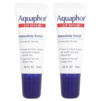 Aquaphor, Lippenreparatur, sofortige Linderung, ohne Duftstoffe, 2 Tuben, je 10 ml