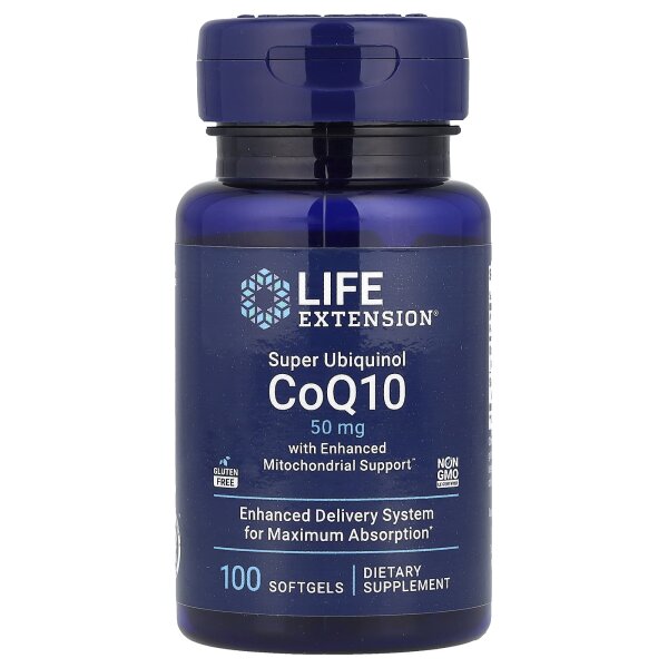Life Extension, Super Ubiquinol CoQ10, 50 mg, 100 Softgel-Kapseln