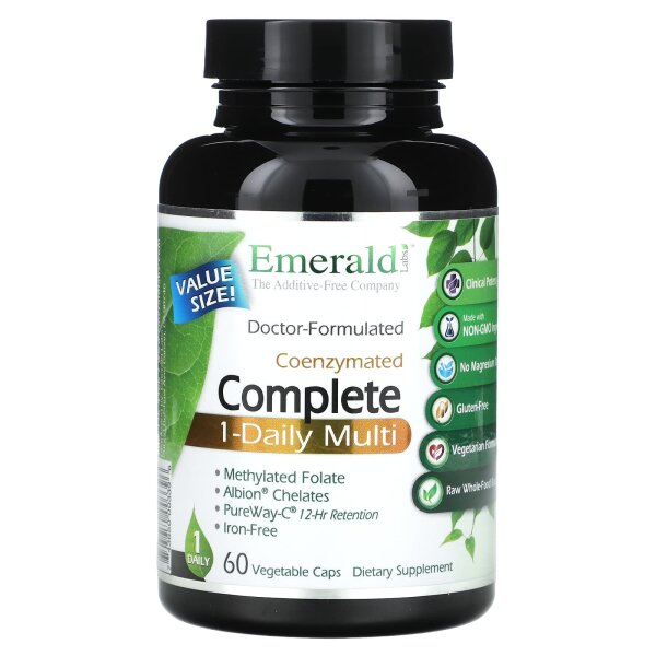 Emerald Laboratories, CoEnzymated Complete 1-Daily Multi, 60 pflanzliche Kapseln
