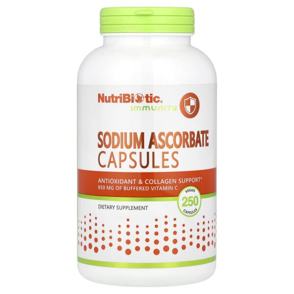 NutriBiotic, Sodium Ascorbate, Natriumascorbat, 250 vegane Kapseln
