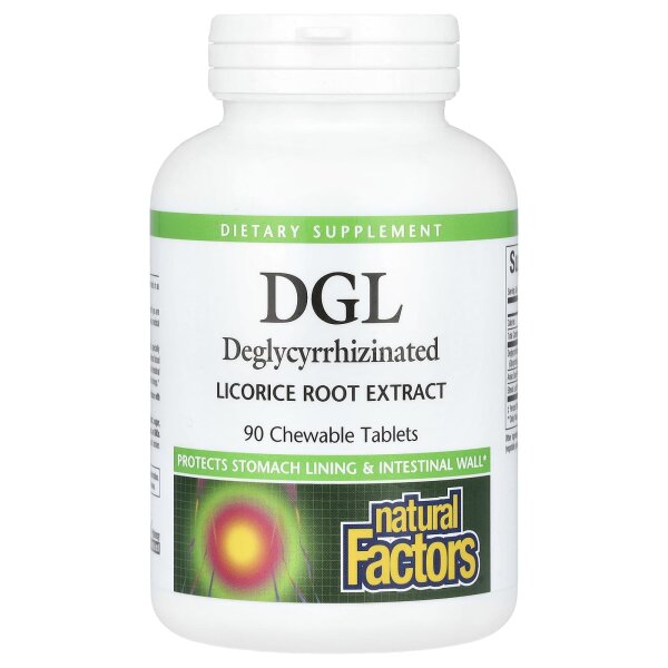 Natural Factors, DGL, deglycyrrhiziniertes Süßholz-Wurzelextrakt, 90 Kautablette
