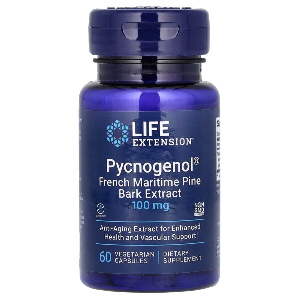 Life Extension, Pycnogenol, Seekiefernrindenextrakt, 100 mg, 60 pflanzliche Kapseln