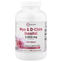 Micro Ingredients, Myo & D-Chiro Inositol, Myo und D-Chiro-Inosit, 240 pflanzliche Kapseln