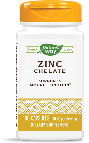 Natures Way Zink Chelat 30mg 100 Kapseln Haut Haar Knochen Immune Erg?nzung