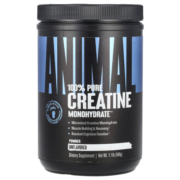Animal, 100% reines Kreatinmonohydrate™ Pulver, geschmacksneutral, 500 g