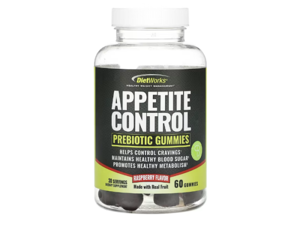 DietWorks, Appetitkontrolle, präbiotische Fruchtgummis, Himbeere, 60 Fruchtgummis