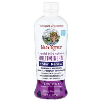 MaryRuths, Liquid Nighttime Multimineral + Skin Renew, Beere, 887 ml