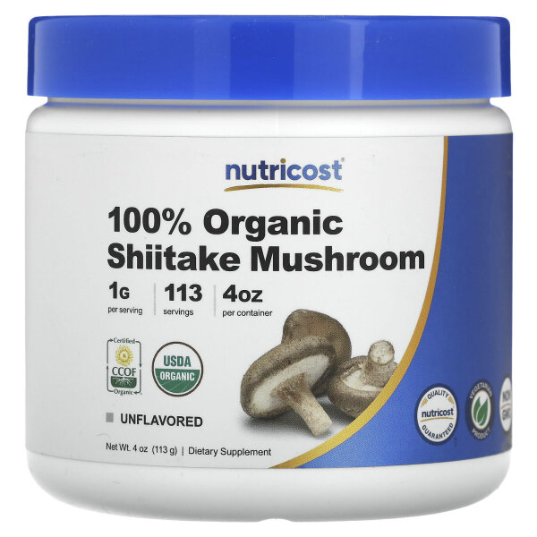 Nutricost, 100% Bio-Shiitake-Pilz, geschmacksneutral, 113 g