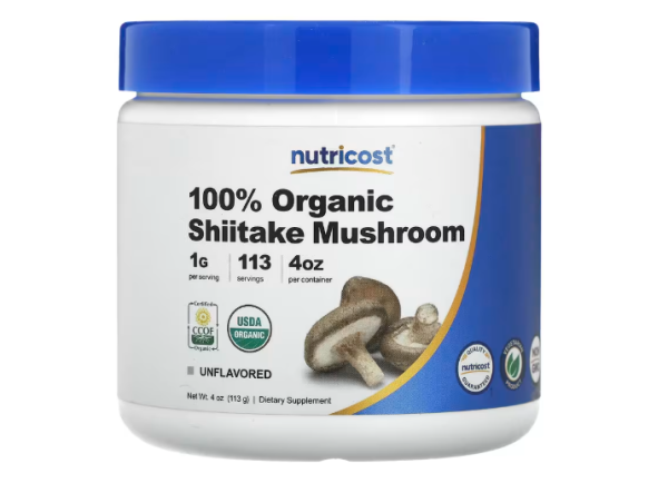Nutricost, 100% Bio-Shiitake-Pilz, geschmacksneutral, 113 g
