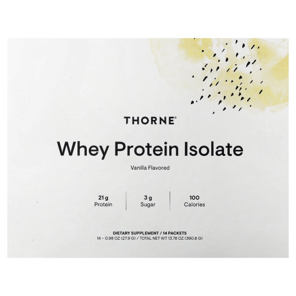 Thorne, Whey Protein Isolate, Molkenproteinisolat, Vanille, 14 Päckchen, je 27,9 g