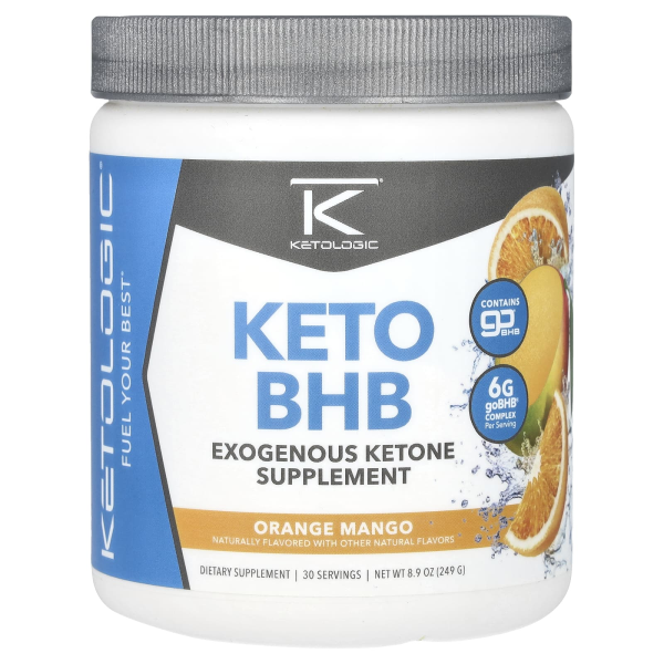 KetoLogic, Keto BHB, Keto-BHB, Orange-Mango, 249 g - DE Versand