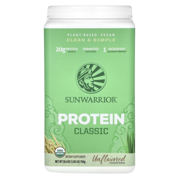 Sunwarrior, Classic Protein, Unflavored, klassisches Protein, geschmacksneutral, 750 g