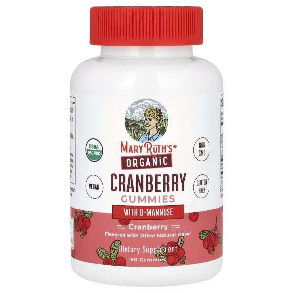 MaryRuths, Bio-Cranberry-Fruchtgummis mit D-Mannose, 60 Fruchtgummis