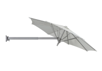 Ampelschirm Ø 245 cm Grau-Silber mit Dreh- &...