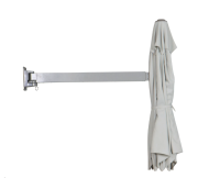 Ampelschirm Ø 245 cm Grau-Silber mit Dreh- & Neigungsfunktion Sonnenschirm