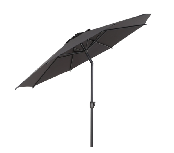 Siena Garden Marktschirm Ø 300 cm Anthrazit mit Kurbelmechanik Sonnenschirm