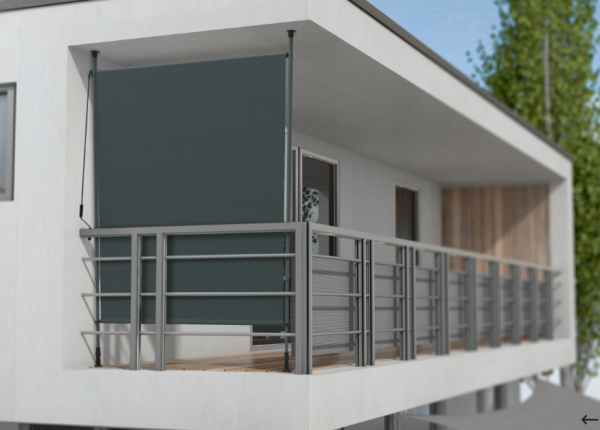 Vertikalmarkise 1,5x2m Anthrazit teleskopierbar