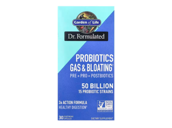 Garden of Life, Probiotika, Blähungen und Blähungen, 50 Milliarden, 30 vegetarische Kapseln