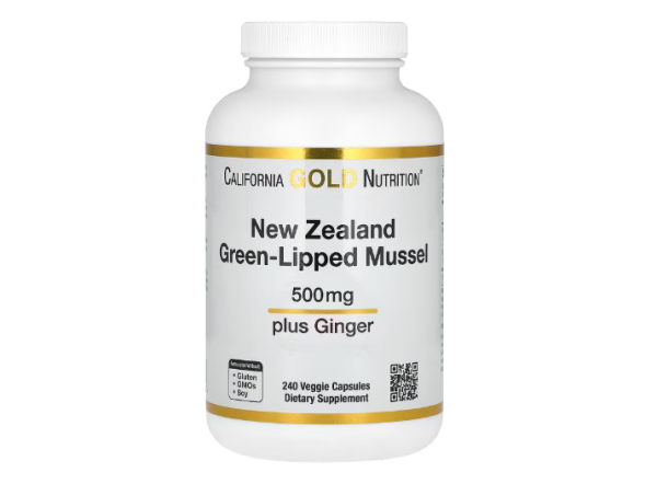 California Gold Nutrition,  Neuseeländische Grünschalmuschel mit Ingwer-Extrakt, 500 mg, 240 pflanzliche Kapseln