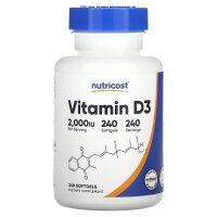 Nutricost, Vitamin D3, 2.000 IE, 240 Weichkapseln